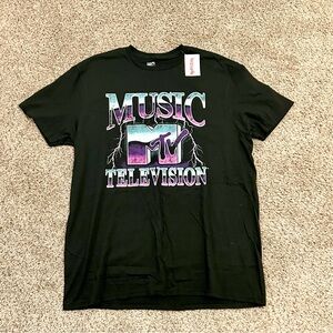 NWT! MTV Black Graphic Logo Tee